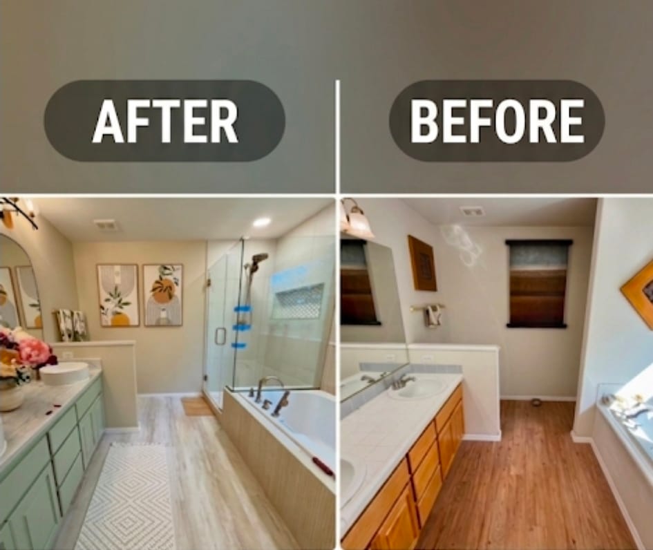 Master bath — before & after